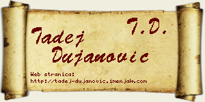 Tadej Dujanović vizit kartica